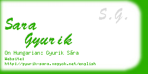 sara gyurik business card